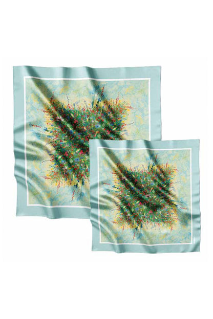 Silk pocket square "Summer Field" 17"x17" (Double-sided print)