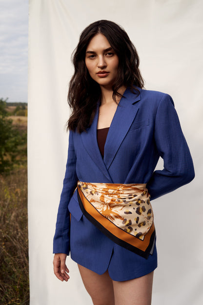 Silk pocket square "Grace" 17"x17"