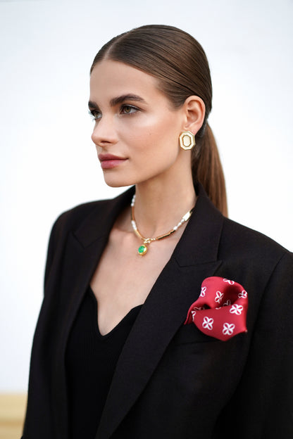 Silk pocket square "Red" 17"x17"