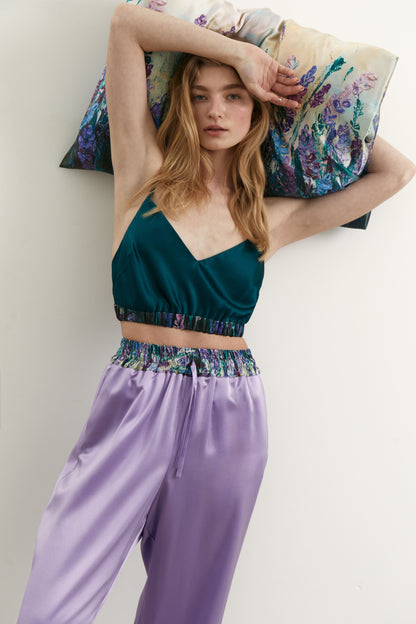 Short silk top
