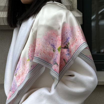 Premium silk scarf “Between us” 26"x26"