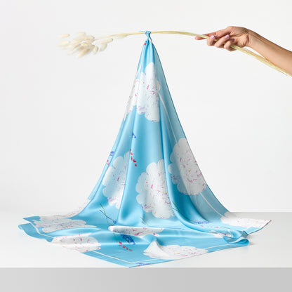 Silk scarf “Tenderness” 26"x26" (double-sided print)