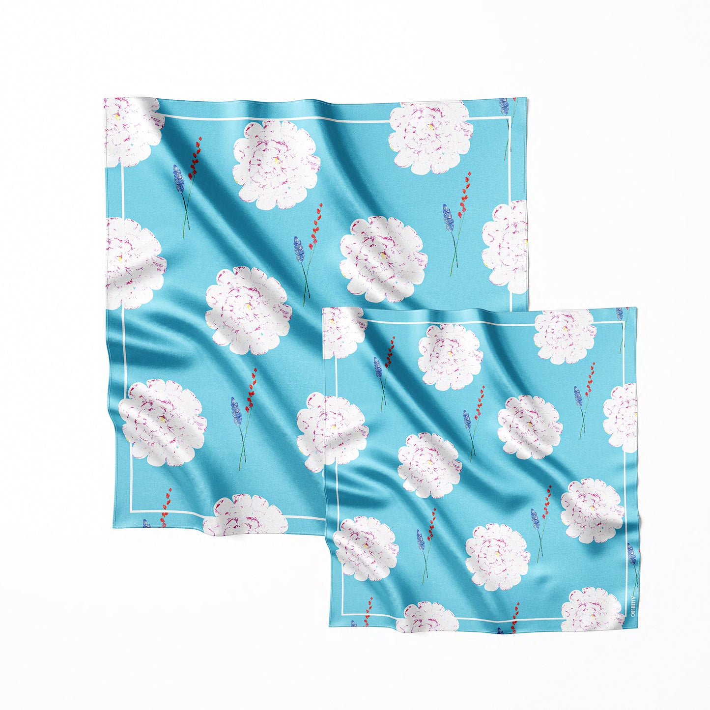 Silk scarf “Tenderness” 17"x17" (double-sided print)
