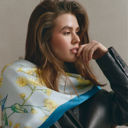 Silk scarf "Exaltation" 35"x35"