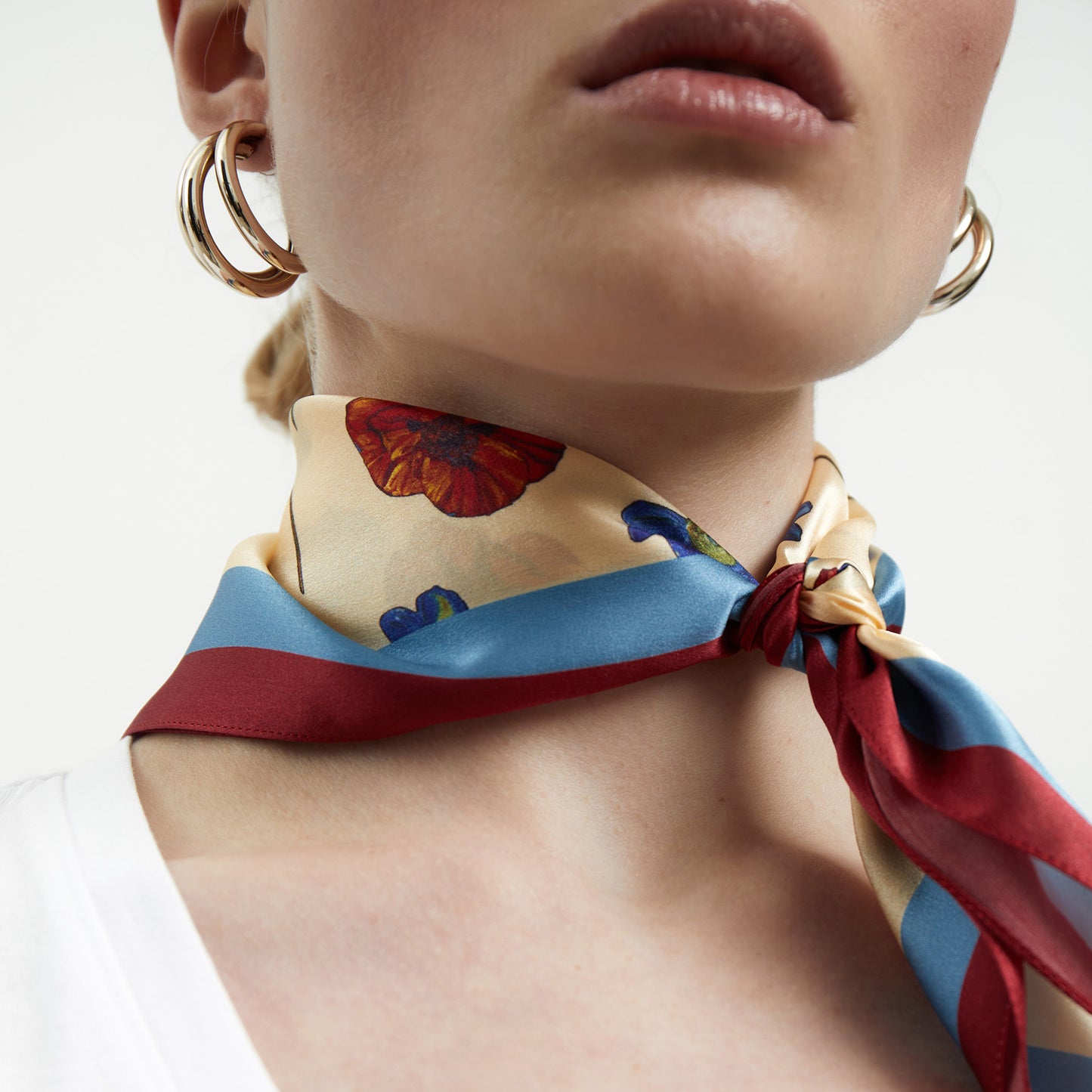 Premium silk scarf "Falling in love" 26"x26"