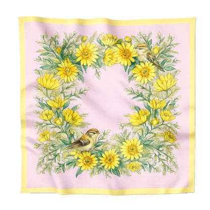 Silk scarf "Circle of the sun" 26"x26"