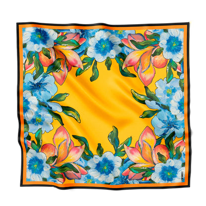 Premium silk scarf "Sun Kiss" 26"x26"