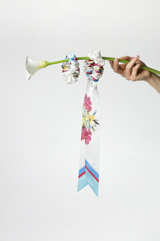 Twill and scrunchie "Summer wreath"
