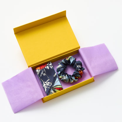 Twill and scrunchie "Poppy Flower"